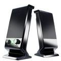 Compact USB Laptop Speakers with Volume Control (Black)