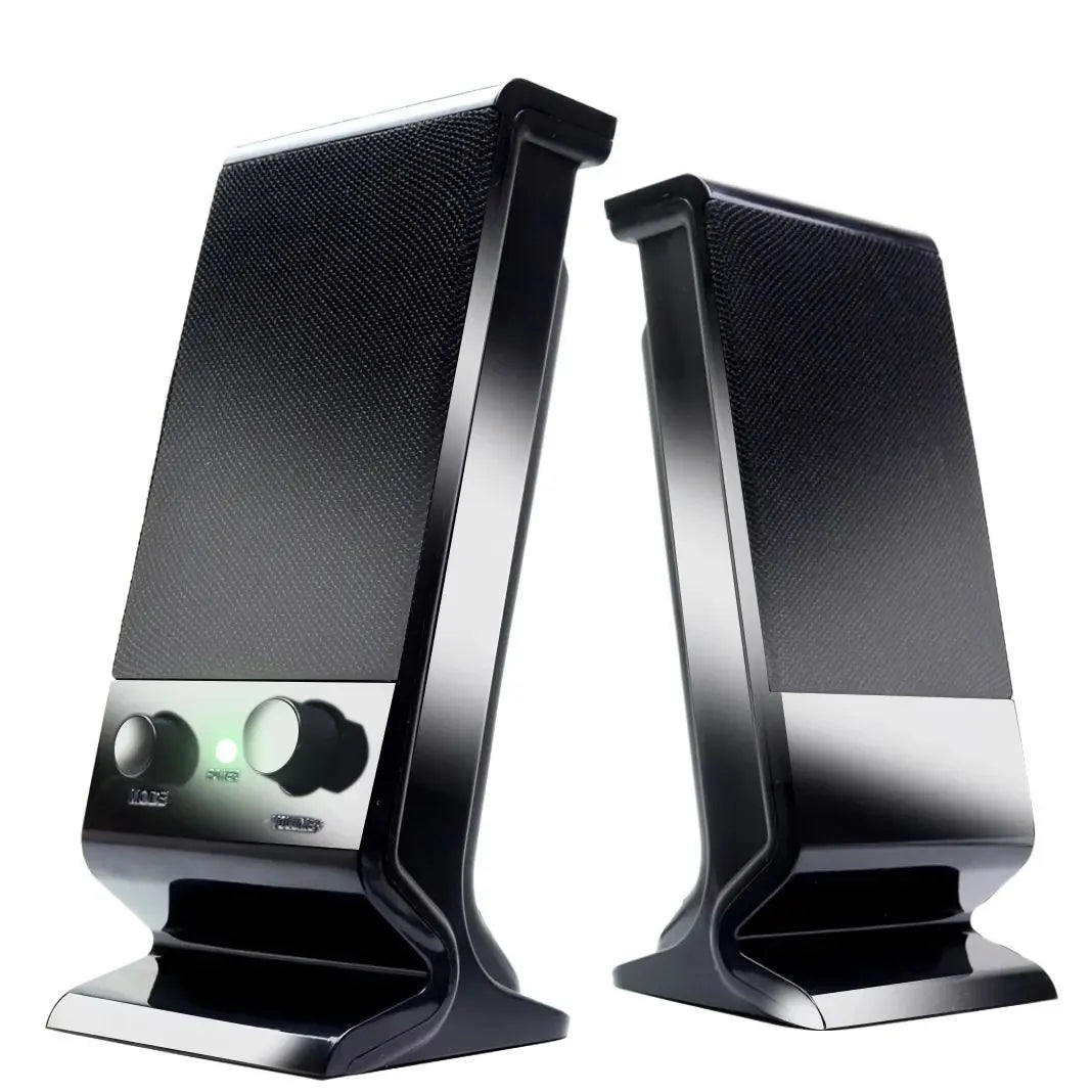 Compact USB Laptop Speakers with Volume Control (Black)