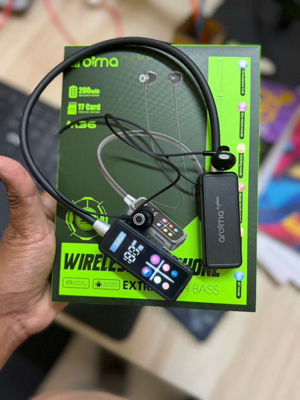 Awazup M36 Ultra ~ Digital Display Wireless Neckband