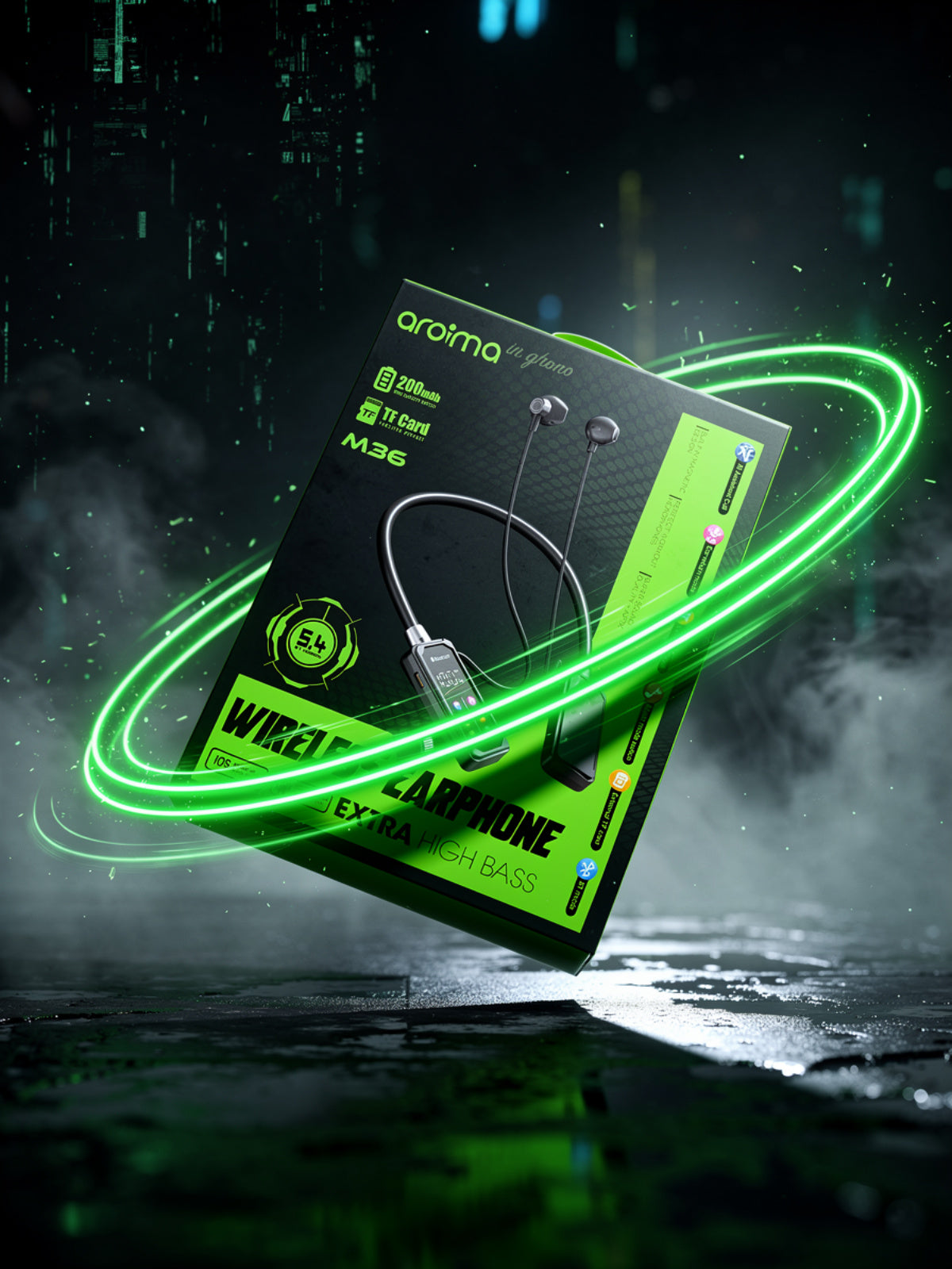 Awazup M36 Ultra ~ Digital Display Wireless Neckband