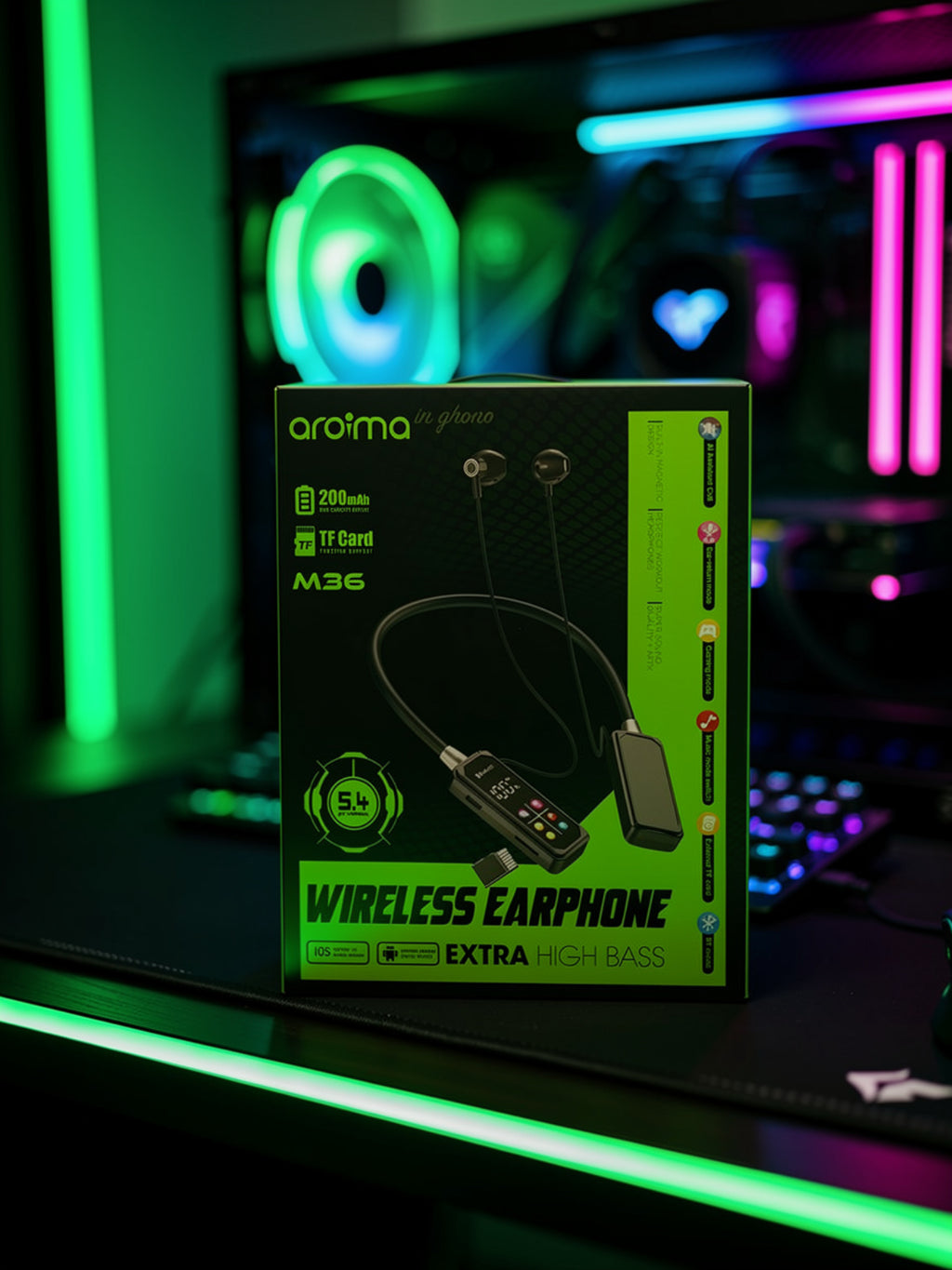 Awazup M36 Ultra ~ Digital Display Wireless Neckband