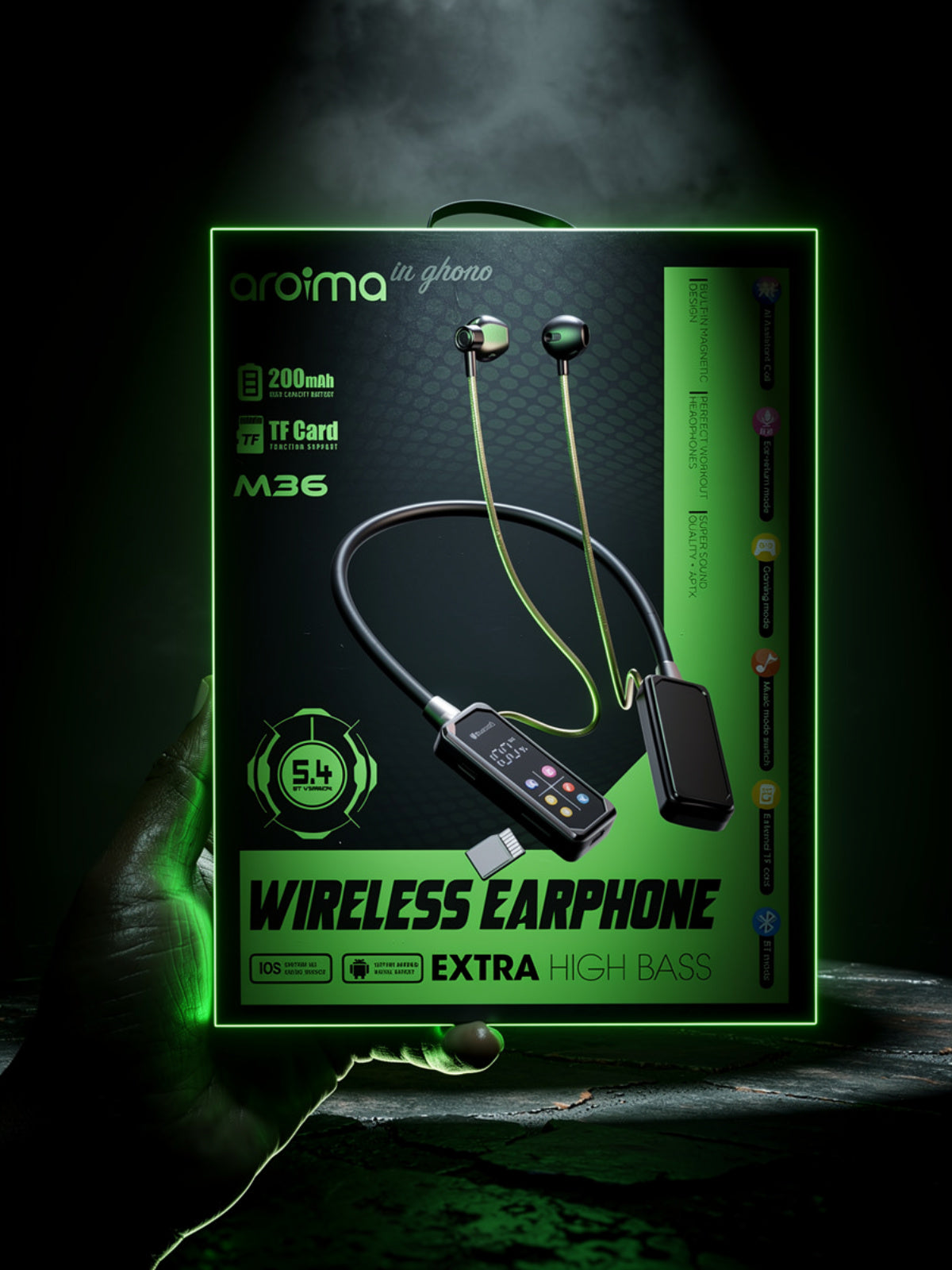 Awazup M36 Ultra ~ Digital Display Wireless Neckband