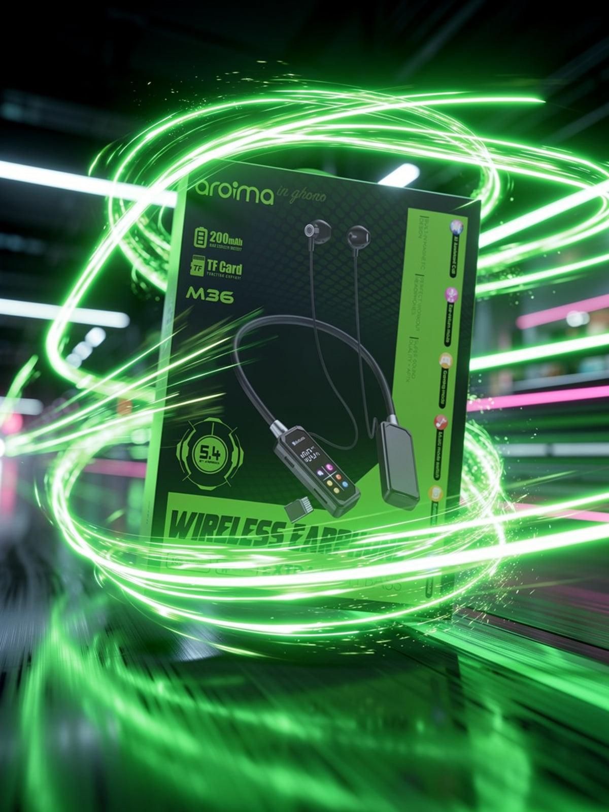 Awazup M36 Ultra ~ Digital Display Wireless Neckband