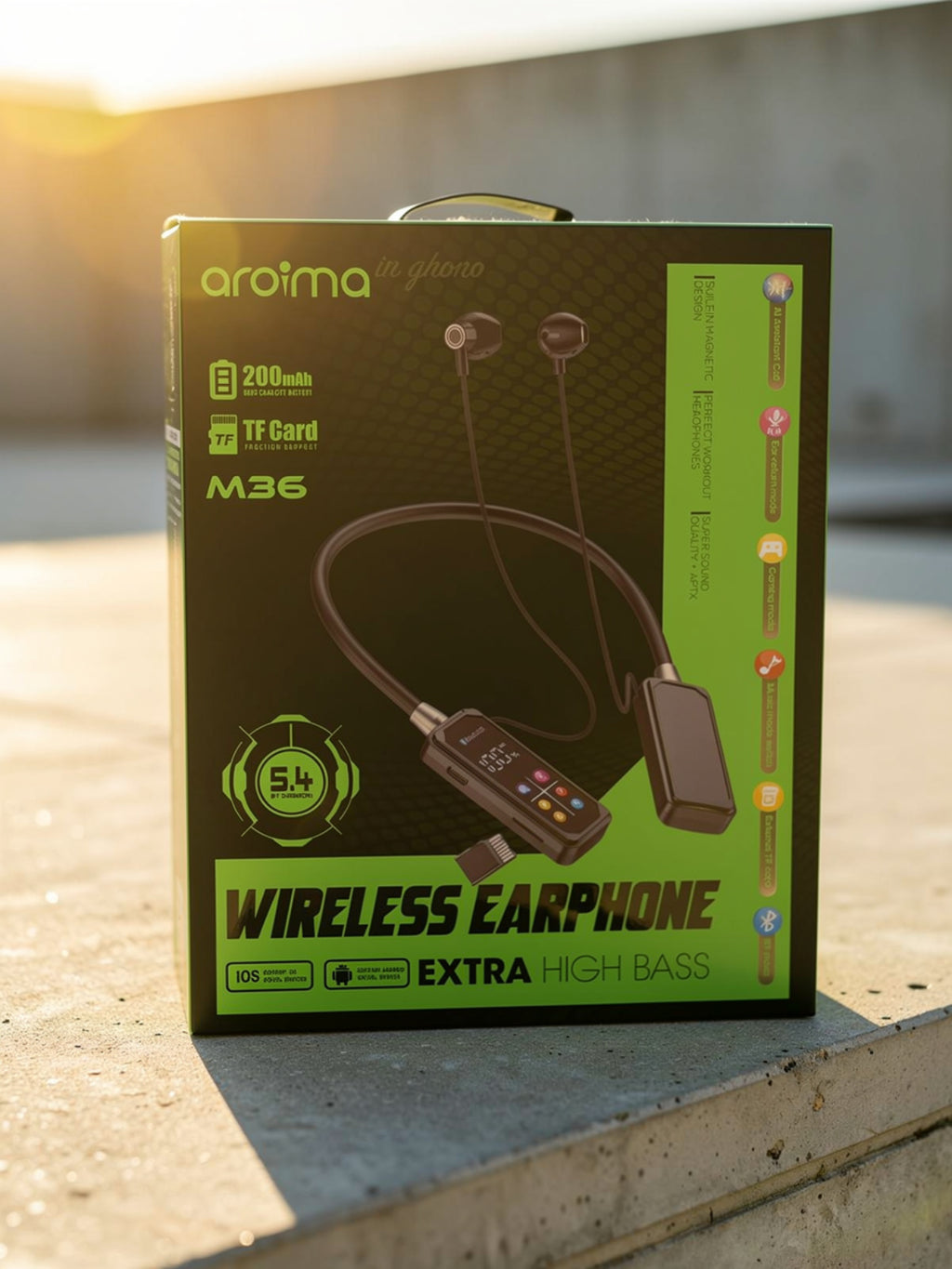 Awazup M36 Ultra ~ Digital Display Wireless Neckband